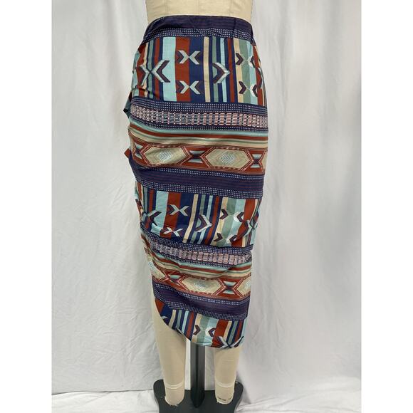 Veronica Beard 'Hazel' Blue Cotton Chevron Skirt Size XS - Picture 3 of 5